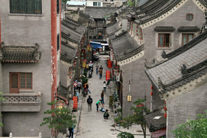 the view of the ancient street from the wall