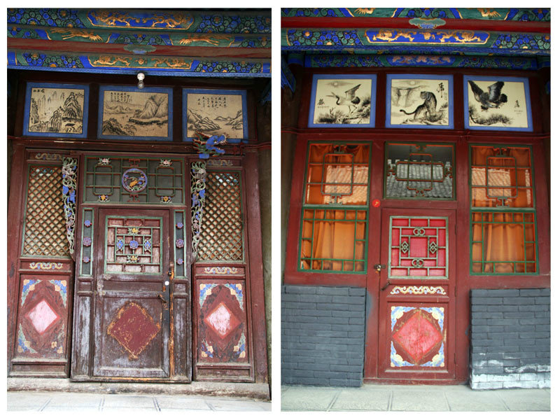 beautifully decorated doors at Pusa Ding Temple