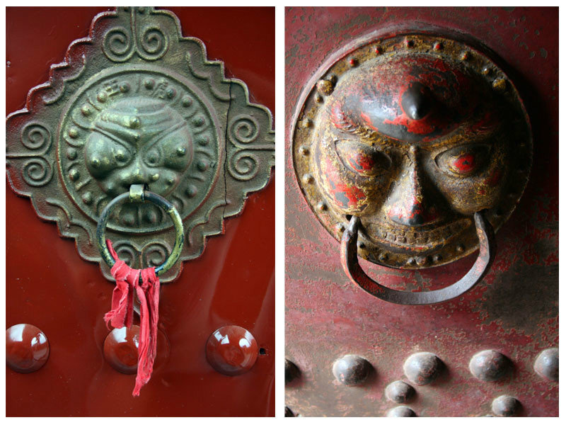 beautiful door handles in Pusa Ding Temple