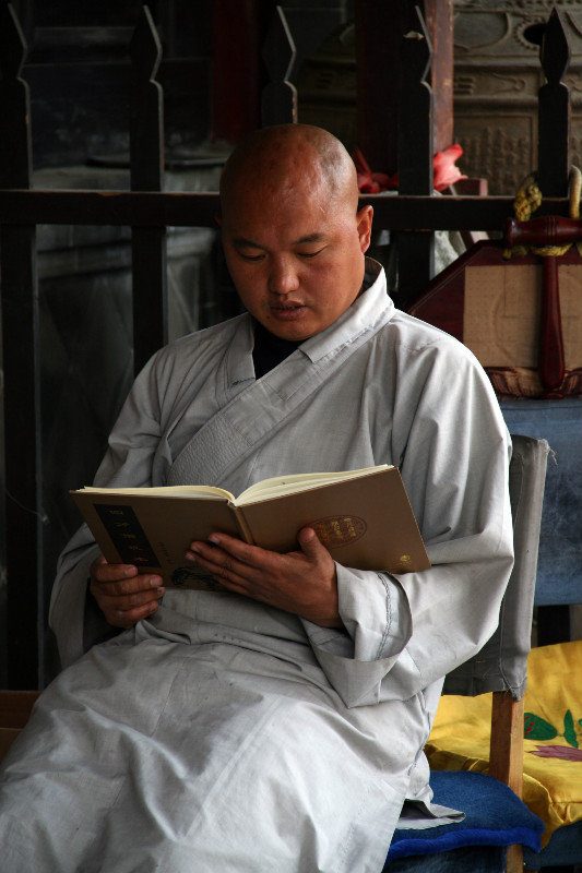 monk at Dailuo Peak Temple