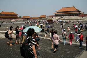 crowds at the Forbidden City...