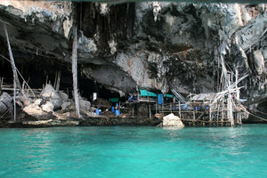 closer look at the cave at Koh Phi Phi Leh