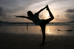 a bit of yoga at sunset...