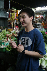 our chef showing us around the market
