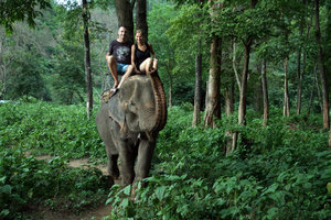 enjoying elephant trekking :)