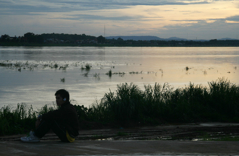 chillaxing by the Mekong