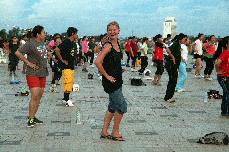 free aerobics class by the Mekong? count me in! :)