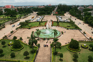 view from Patuxai on the other side of Vientiane