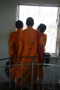 monks at Patuxai