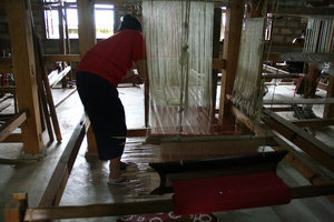 weaving at the silk farm