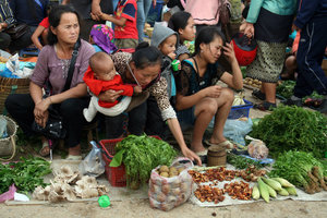 at the market in Phonsavan