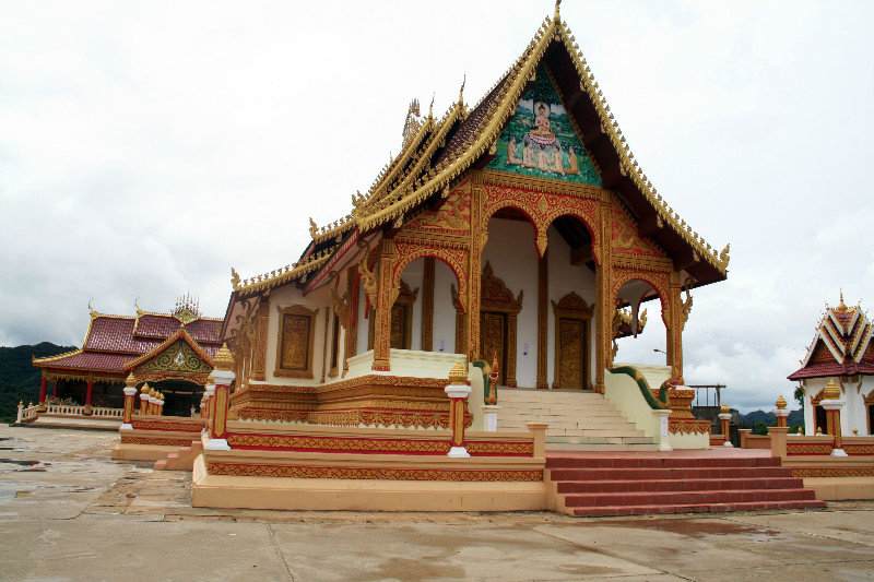 new temple at the top of the hill in Sam Neua