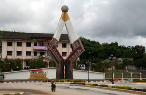 a monument in Sam Neua