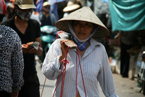 at the markets in Hanoi