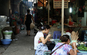 one of the food streets in Hanoi