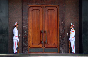 guards at Ho Chi Minh's mausoleum