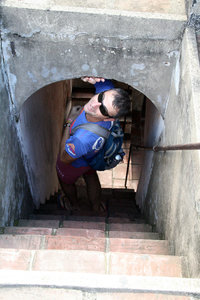 at the flag tower, pretty steep steps!