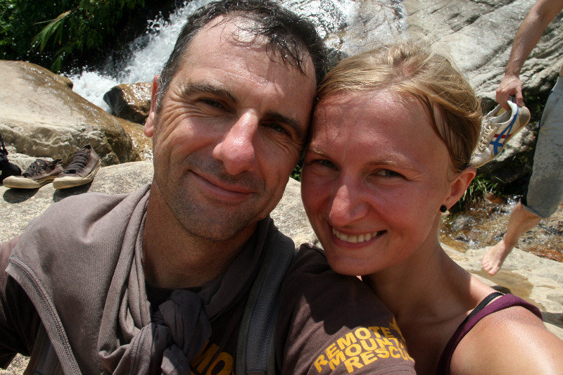 us at the waterfall! exhausted... but happy!