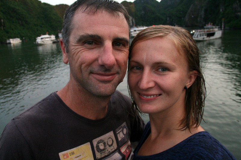 enjoying our first day at Halong Bay