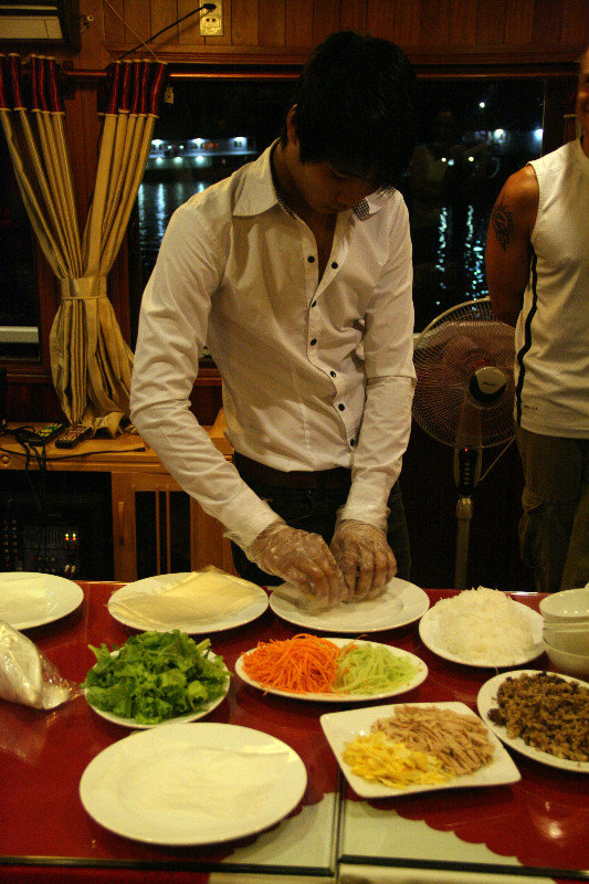 cooking lesson at the boat