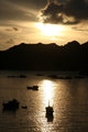 beautiful sunset at Halong Bay