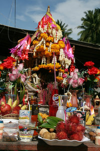 a shrine with 'a few' offerings...