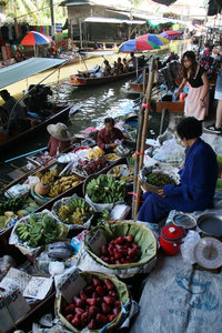 quite busy at the floating market