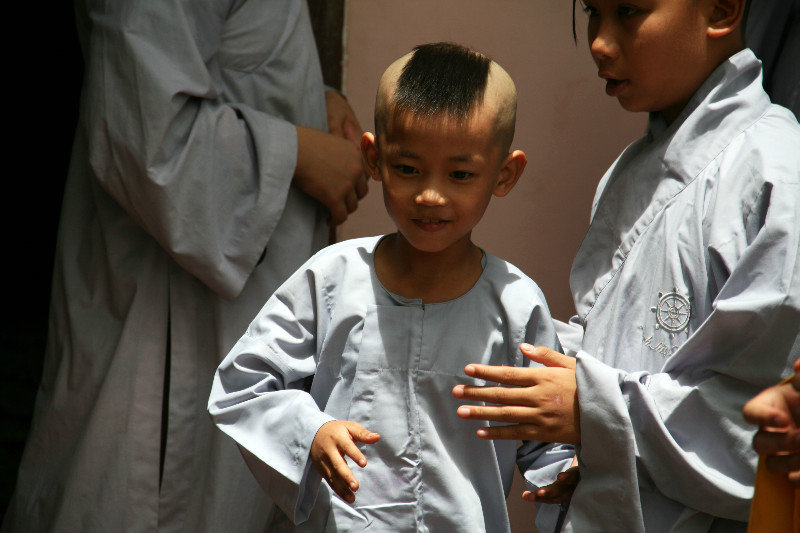 little monk at Thien Mu Pagoda in Hue