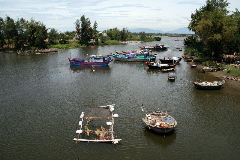 fishing boats on the river near Hoi An