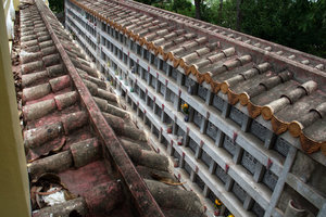 rows of urns at Long Son Pagoda