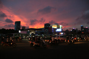beautiful sunset over Saigon