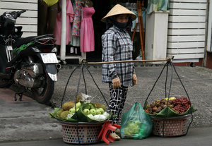 one of many street vendors in Ho Chi Minh City