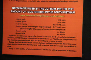lots of info and pictures about Agent Orange on display...