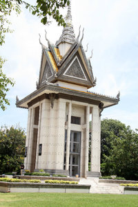 memorial stupa at the Killing Fields