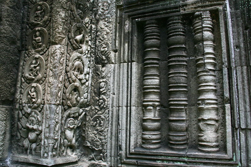 beautiful carvings at Ta Prohm