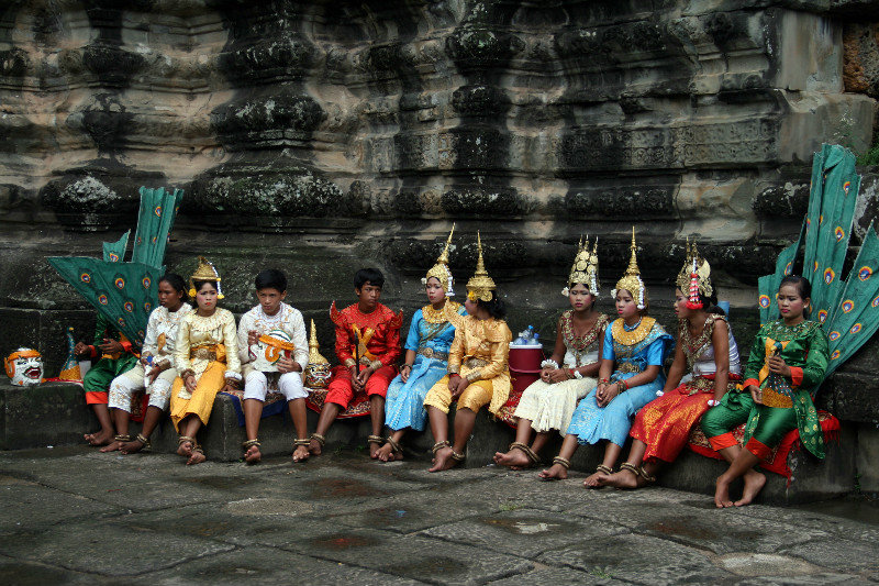 little performers at Angkor Wat