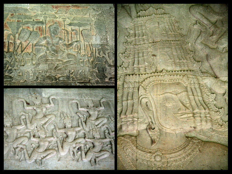 walls and walls full of incredibly detailed bas-reliefs... at Angkor Wat