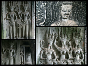 celestial dancers all around at Angkor Wat towers