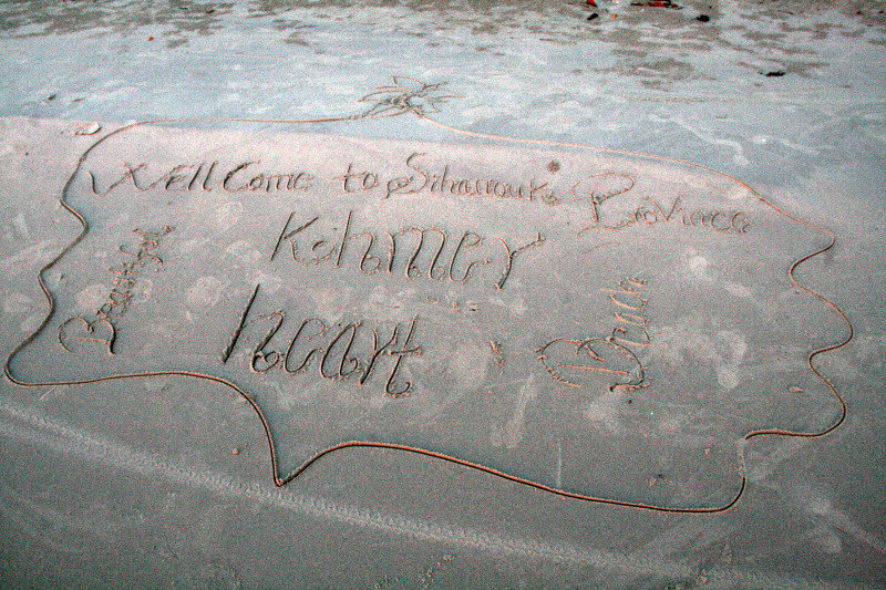 a welcome note at the Otres 2 beach, so sweet!