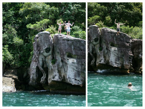cliff diving...