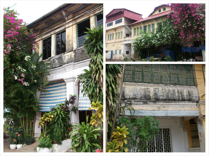 many colonial buildings around in Kampot