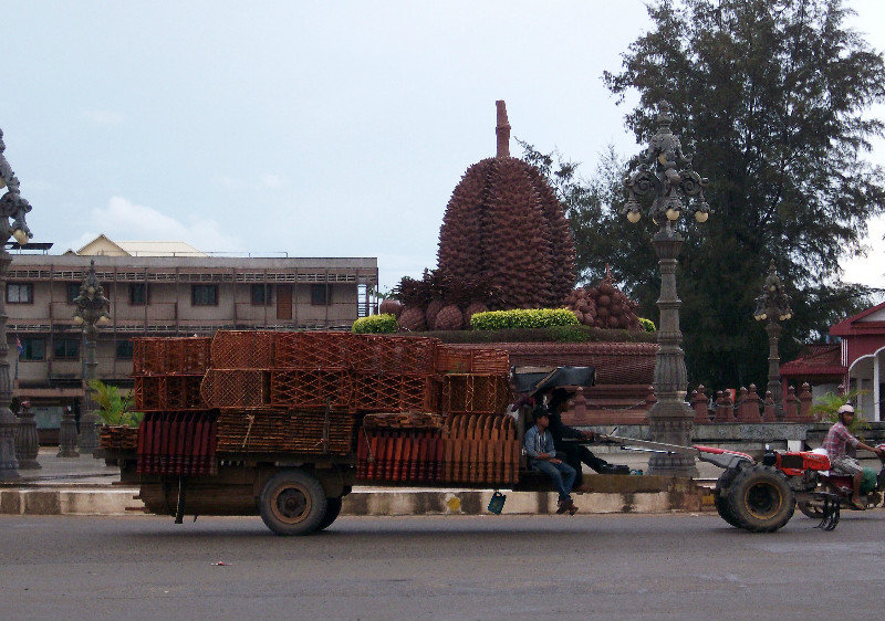 Durian roundabout in Kampot