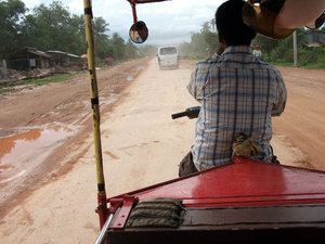 heading back to Kampot... thankfully road looking better... for now at least...