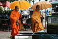 monks performing morning rituals...