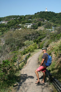 walking up to the lighthouse at Byron Bay