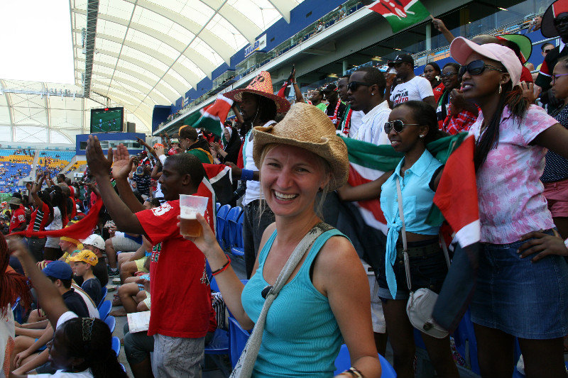 cheering with the Kenyan crowd :)