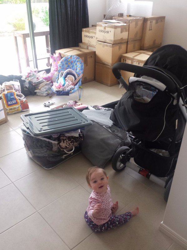 Millie helping out her dad with packing :)