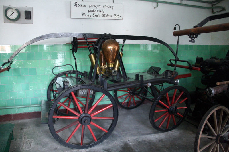Old fireman pump at the Railway Museum in Koscierzyna