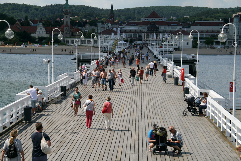 Strolling along the pier in Sopot