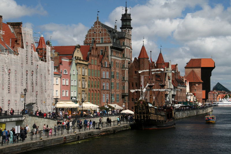 Fishermen's embankment in the Old Town of Gdansk